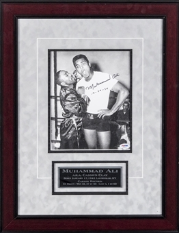 1989 Muhammad Ali Autographed/Inscribed 8 x 10 B&W Framed Photograph (PSA/DNA 10)